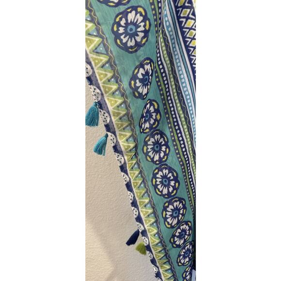 Bleu Rod Beattie Women’s Small Multi Color Swim Cover Up Sheer Tassel Vacation - Picture 6 of 11